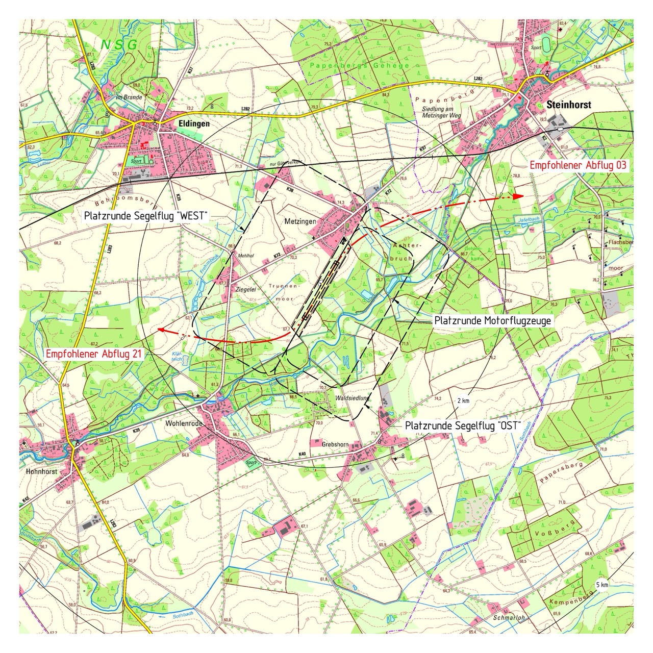 Platzrunde des Flugplatzes Berliner Heide